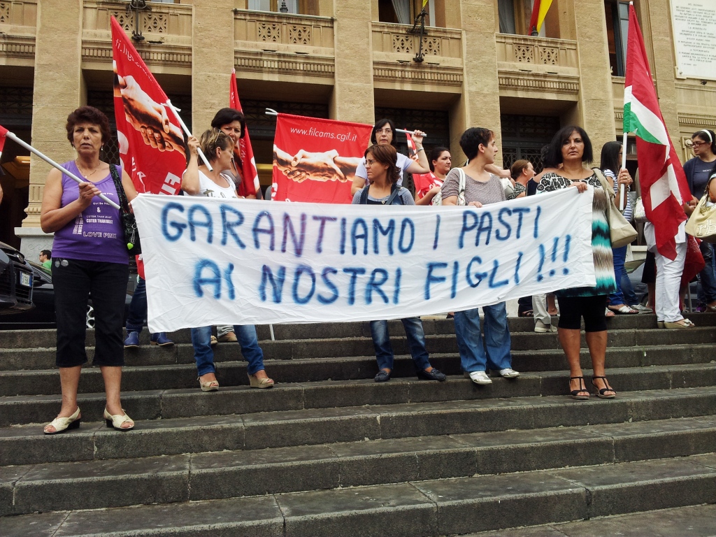 protesta mense scuole cgil