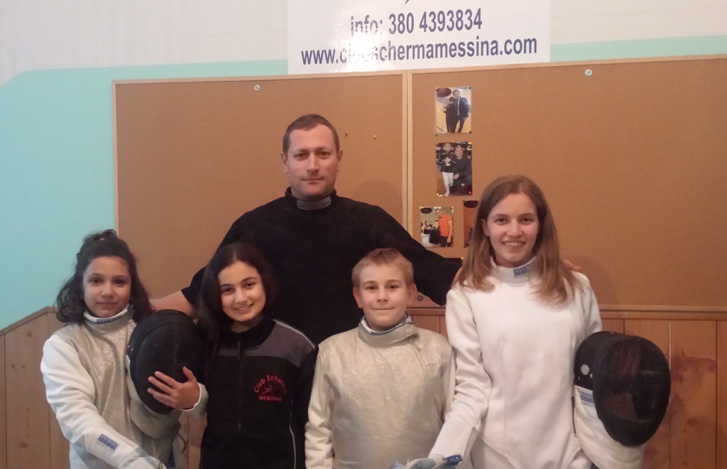 Il maestro Letterio Cutugno con gli allievi Doriana Smeriglio