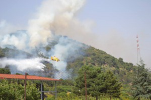 fiamme nebrodi con canadair