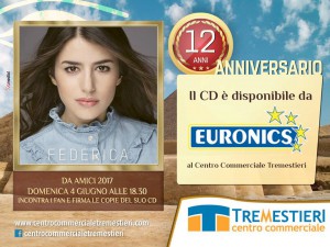Federica Carta domenica 4 giugno al Centro Commerciale Tremestieri